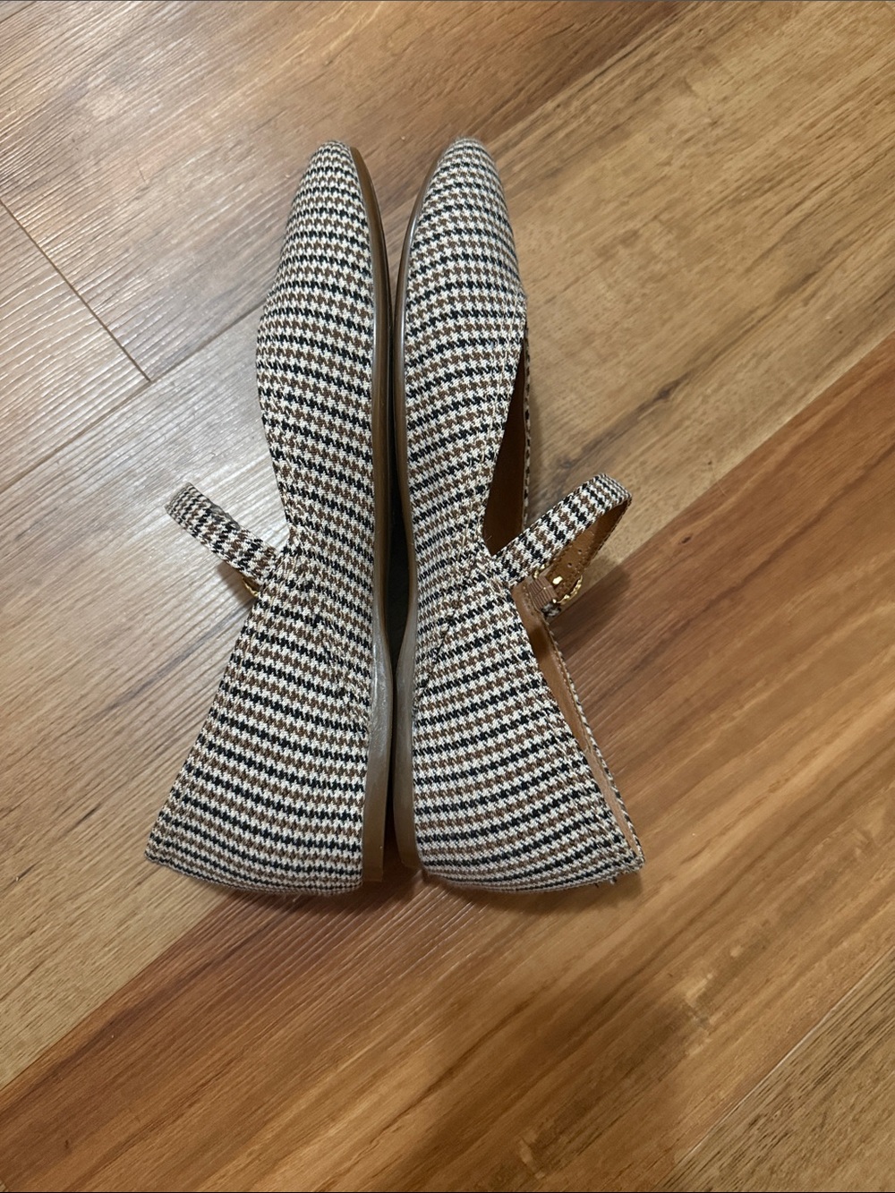 Lucky Brand Houndstooth Mary Jane Flats in Black and Cream - Picture 5 of 9
